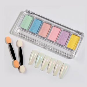 Polvo espejo Aurora paleta de 6 colores, JGF6-01 Beautilux