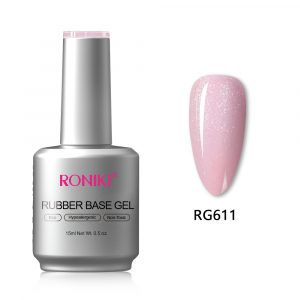 HEMA & TPO Free Color Rubber Base RG611(Glitter), RONIKI Profesional