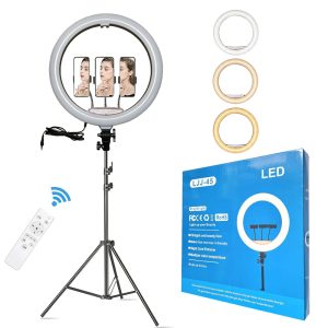 Luz Selfi aro 22 pulgadas, 3 tonos, con mando a distancia